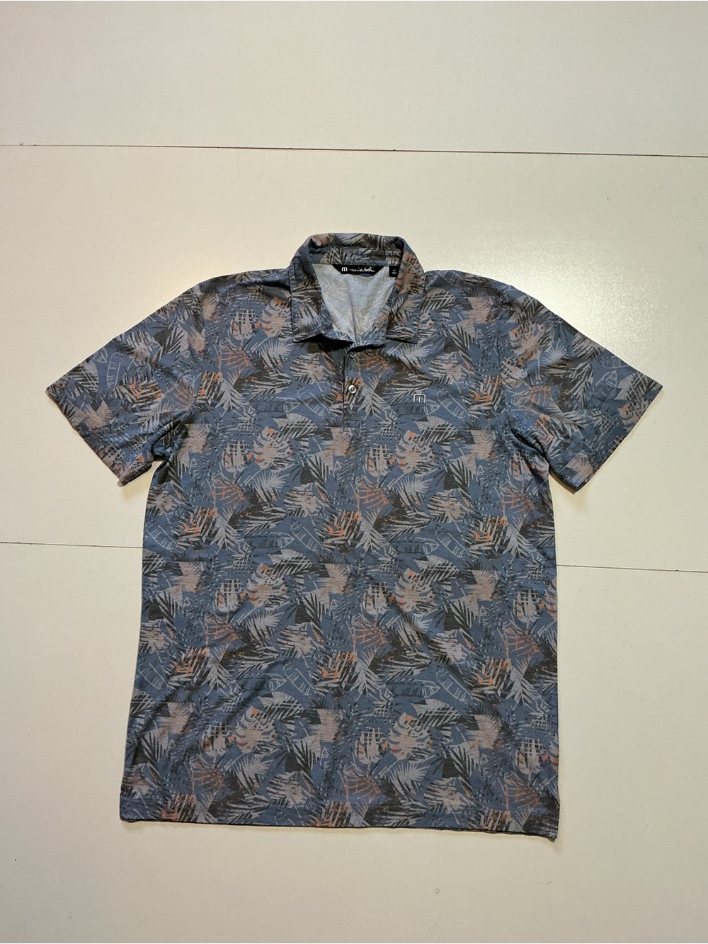 Travis Mathew Tropical Palm Leaf Floral All Over Print S/S Men's Polo Shirt